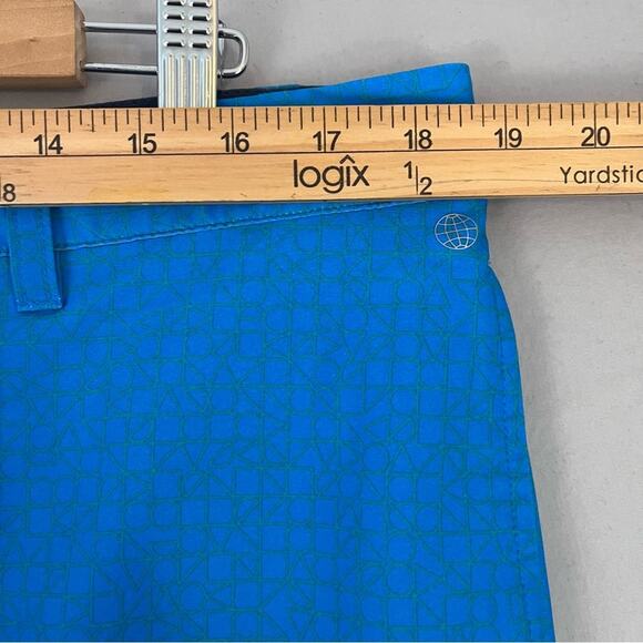Adidas Golf Shorts Mens 36 Blue Rush Performance Tech Abstract Print Athletic - Picture 12 of 13